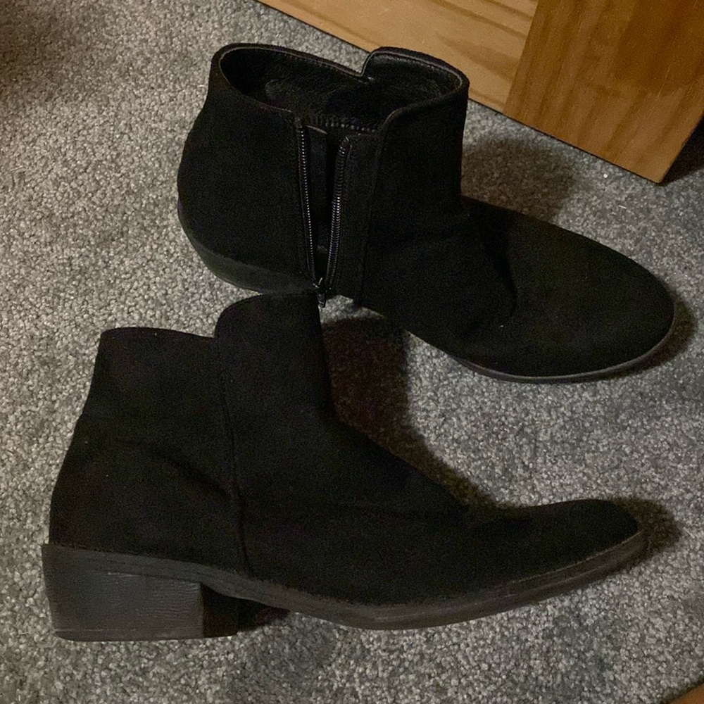 Black ankle booties, size 9.5